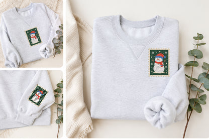 Christmas Snowman Stamp Embroidery Design