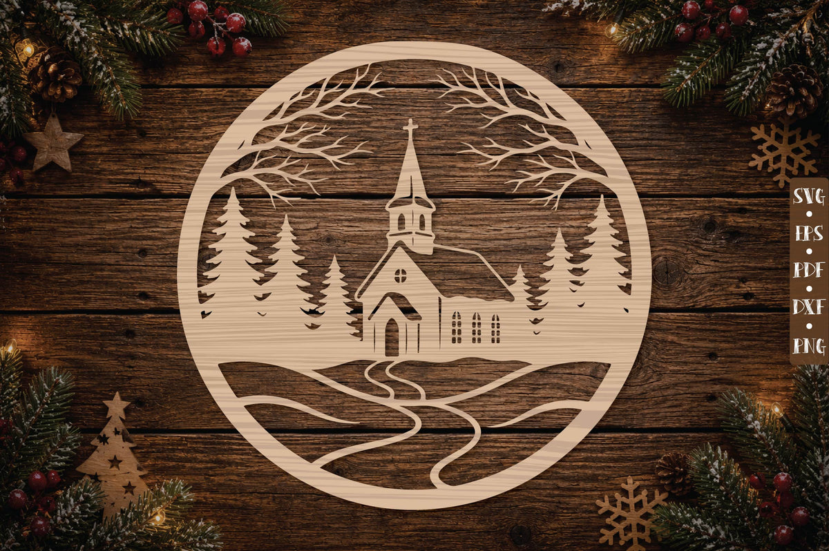 Christmas Church Ornament SVG