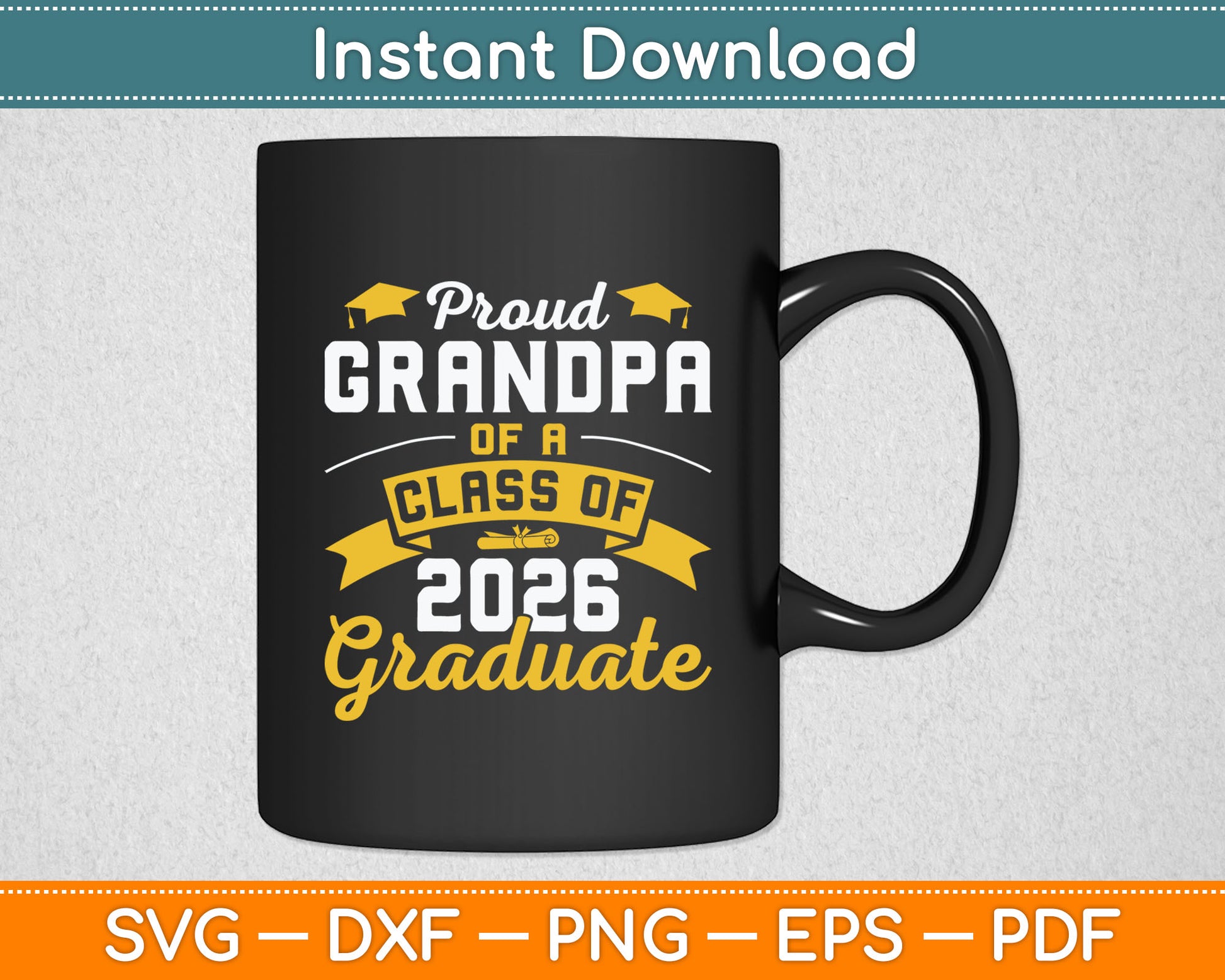 Class Of 2026 Proud Grandpa Vintage Graduation Senior Svg Digital Cutting File
