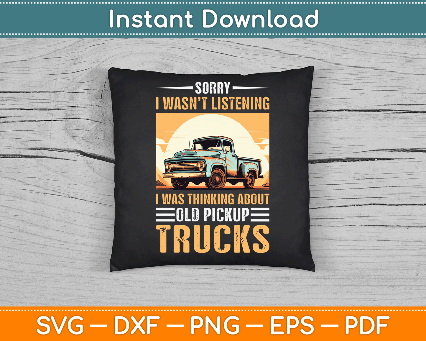 Classic Old Pickup Truck for Pickup Trucks Lovers SVG Digital Cutting File