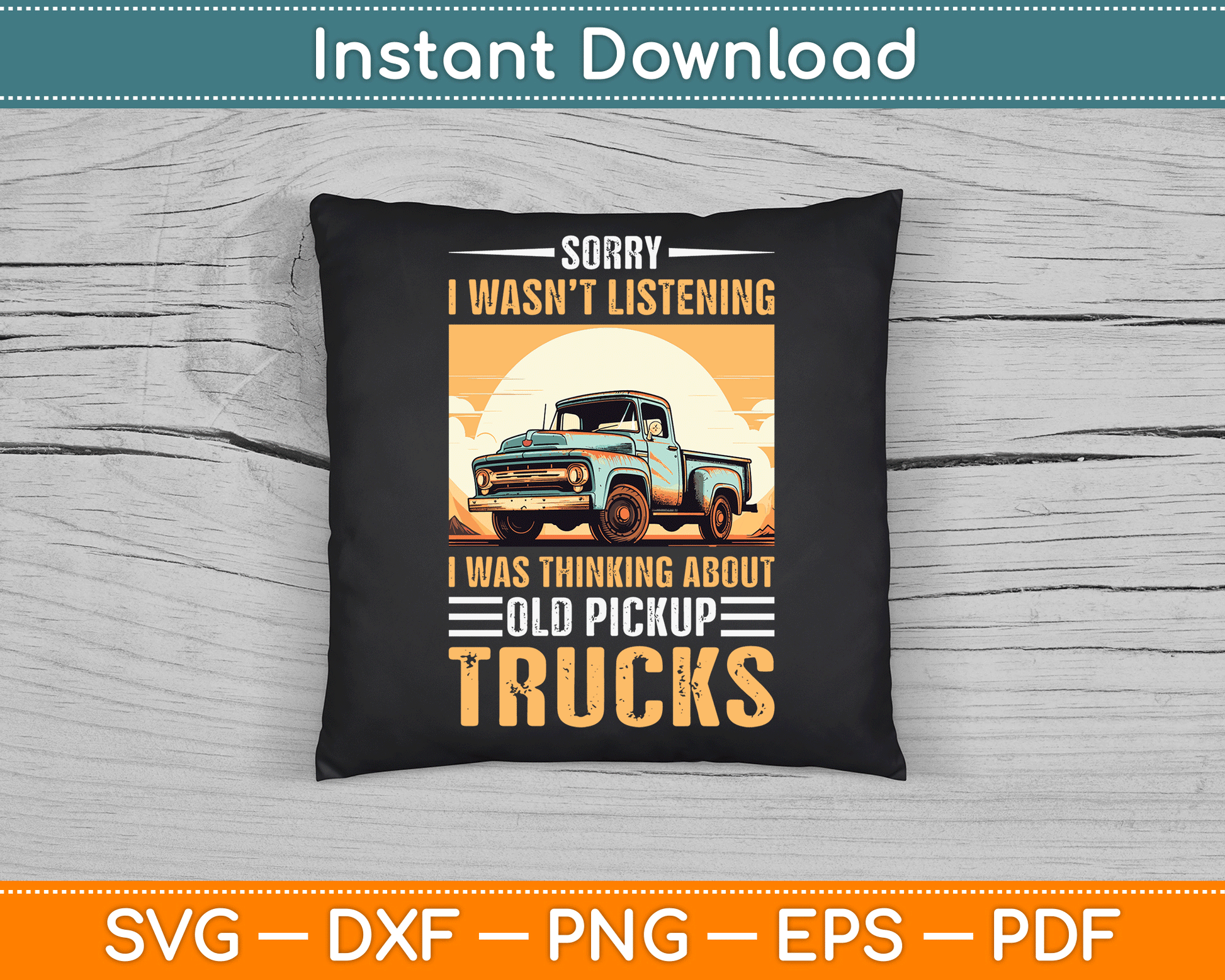 Classic Old Pickup Truck for Pickup Trucks Lovers SVG Digital Cutting File