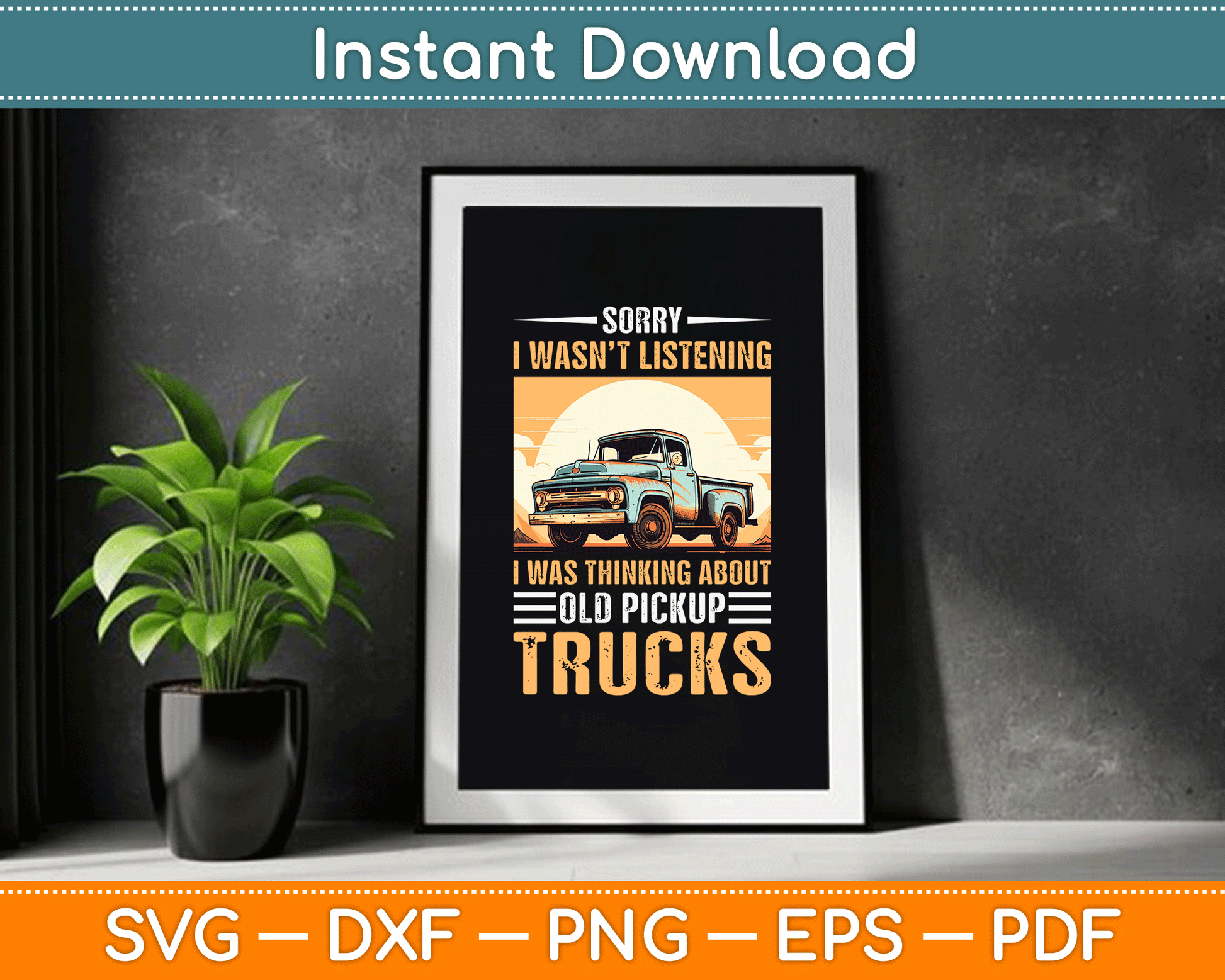 Classic Old Pickup Truck for Pickup Trucks Lovers SVG Digital Cutting File