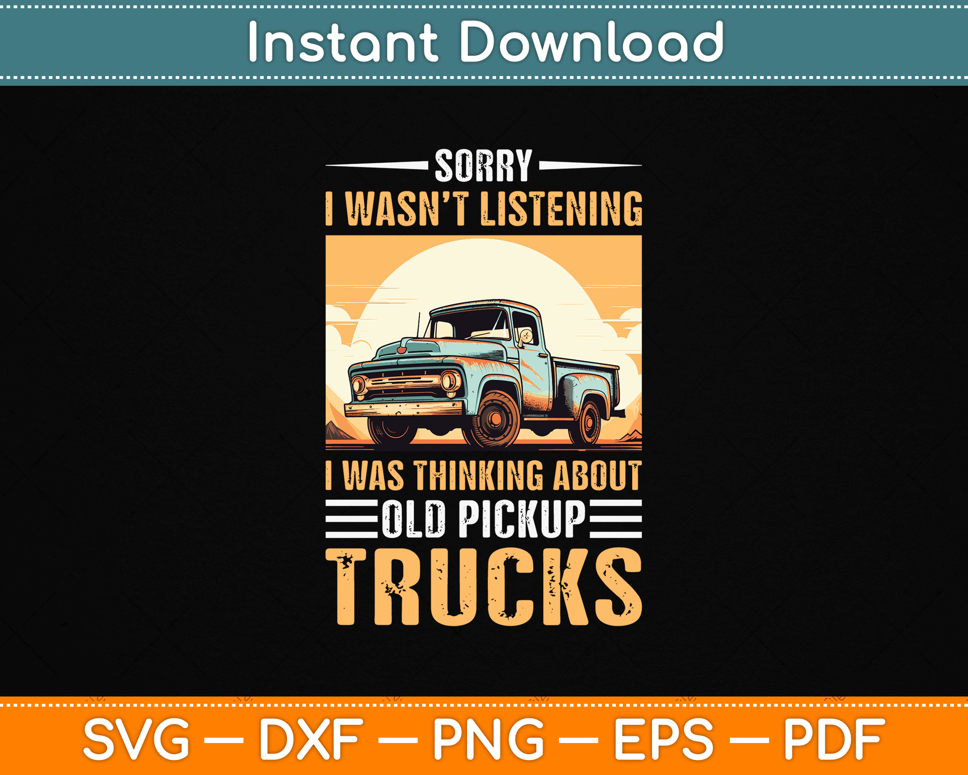 Classic Old Pickup Truck for Pickup Trucks Lovers SVG Digital Cutting File