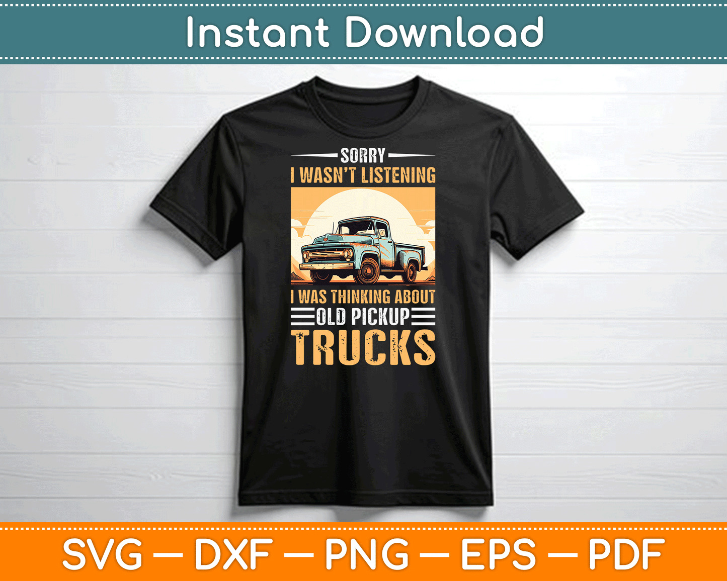 Classic Old Pickup Truck for Pickup Trucks Lovers SVG Digital Cutting File