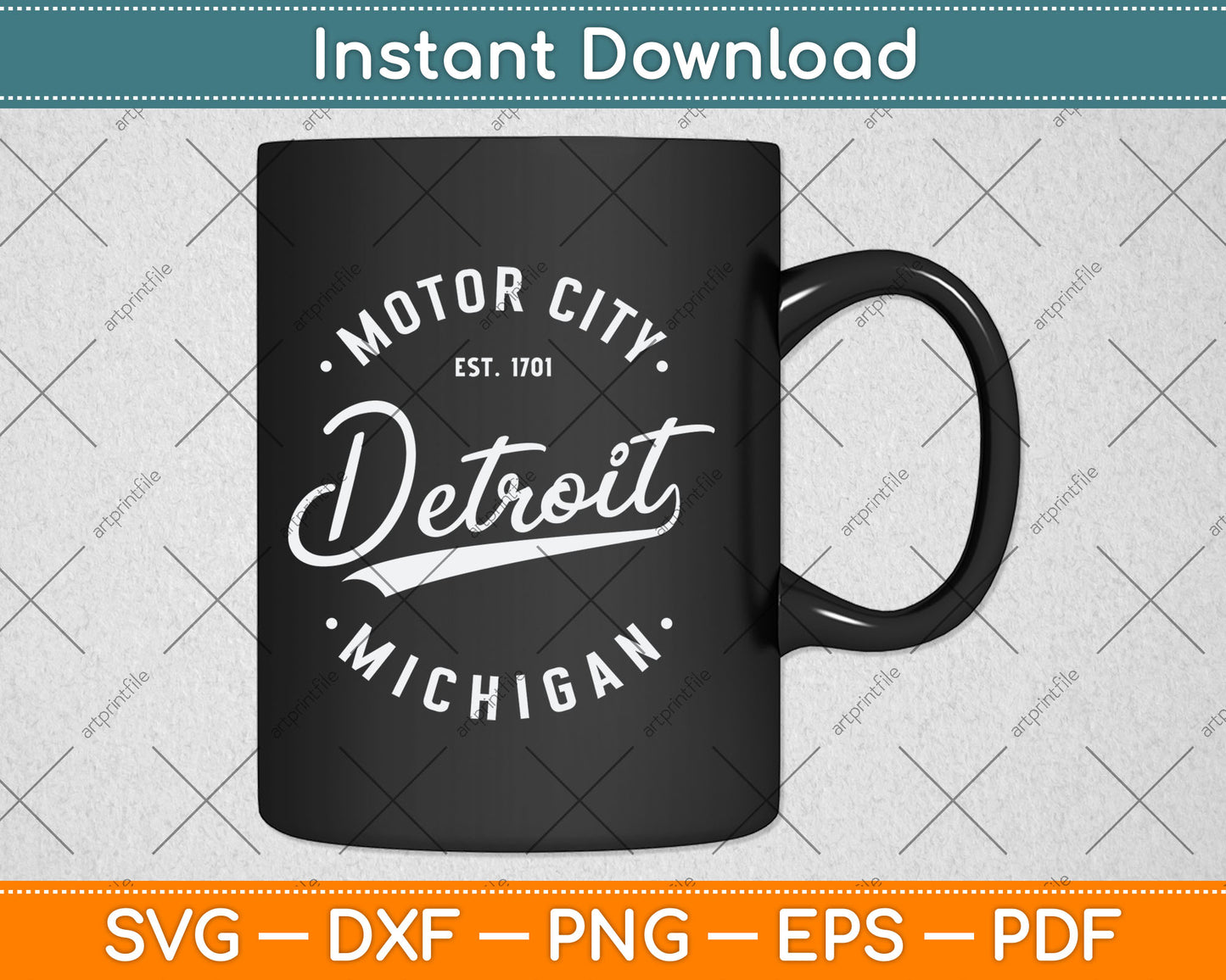 Classic Retro Vintage Detroit Michigan Motor City Svg Png Dxf Digital Cutting File