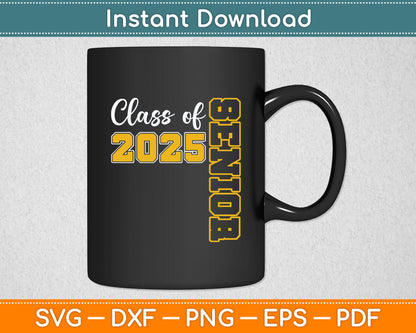 Class of 2025 Senior 25 High School Graduation Black Gold Svg Digital Cutting File