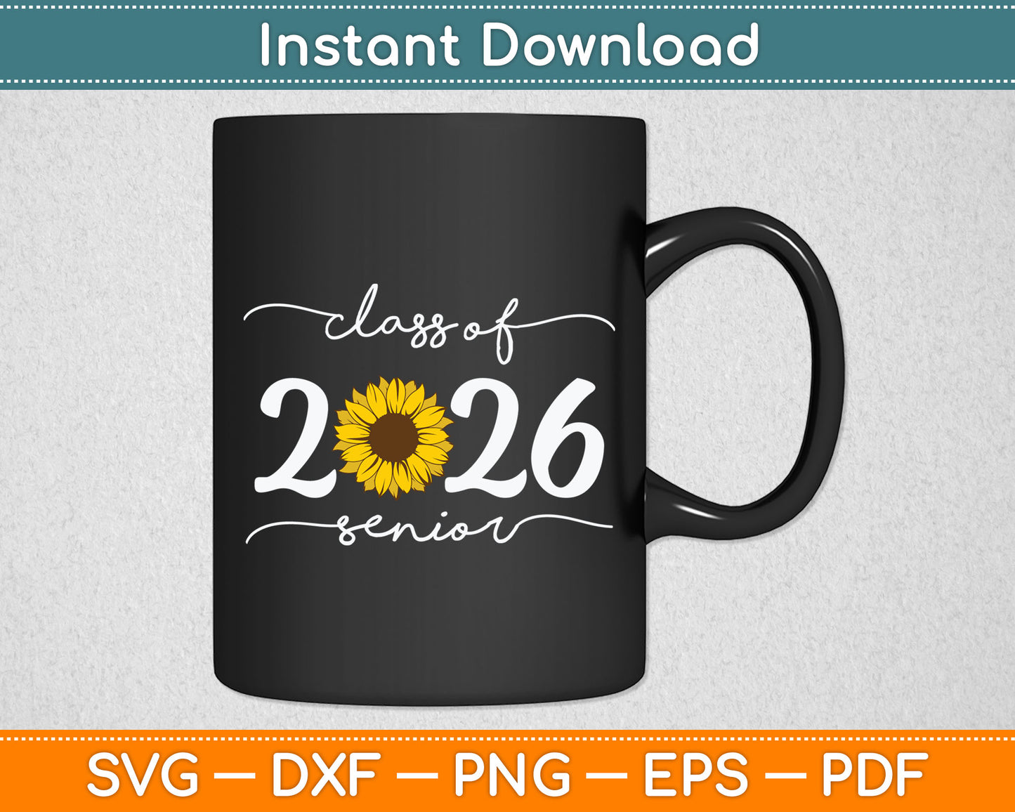 Class of 2026 Senior 2026 Leopard Sunflower Girl School Back Svg Digital Cutting File