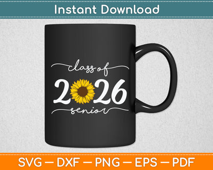 Class of 2026 Senior 2026 Leopard Sunflower Girl School Back Svg Digital Cutting File