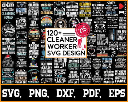 Cleaner Svg Design Bundle, Svg Digital Cutting File