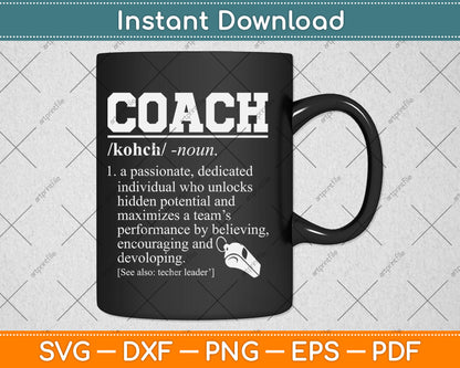 Coach Definition Funny Coach Svg Digital Cutting File