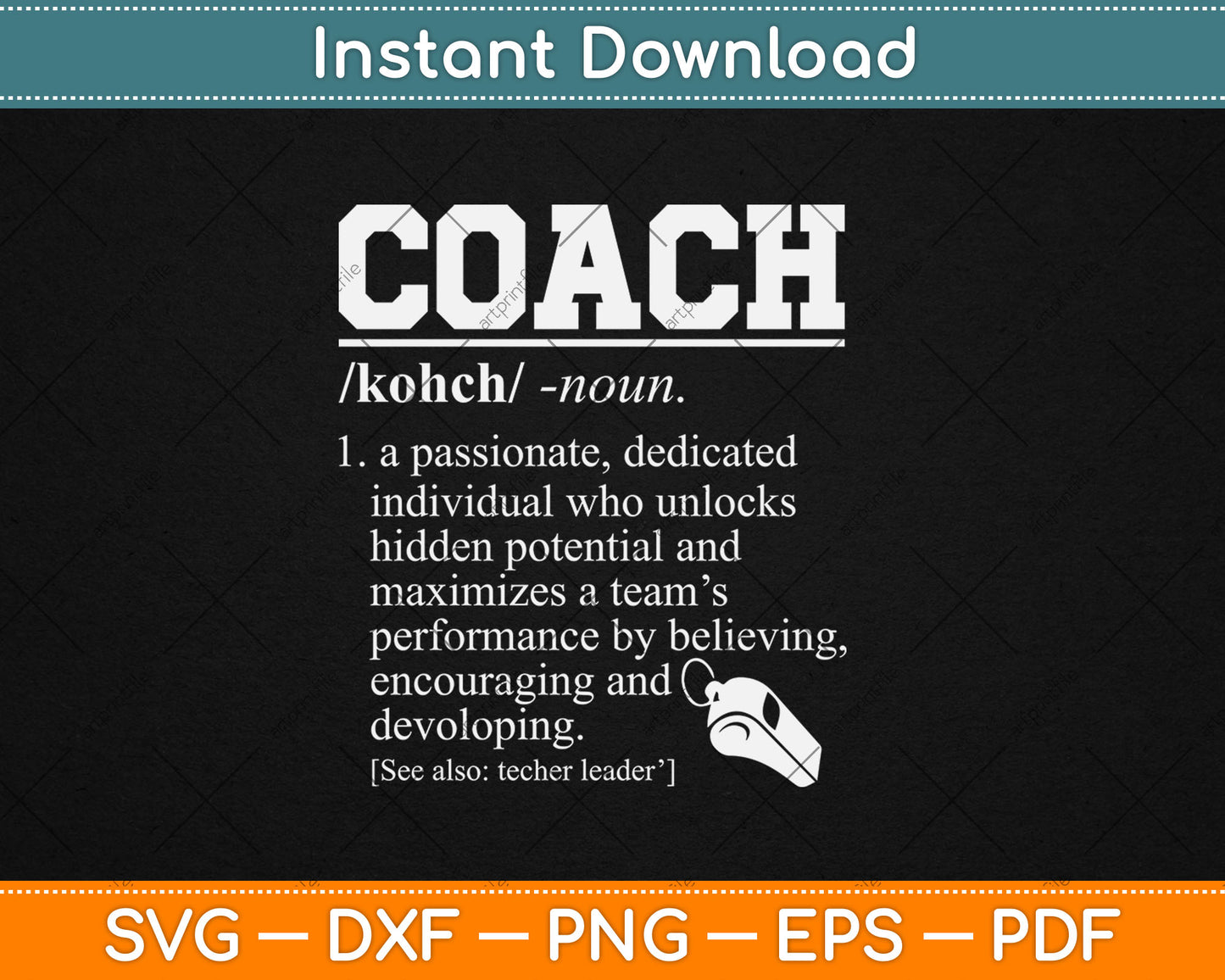 Coach Definition Funny Coach Svg Digital Cutting File