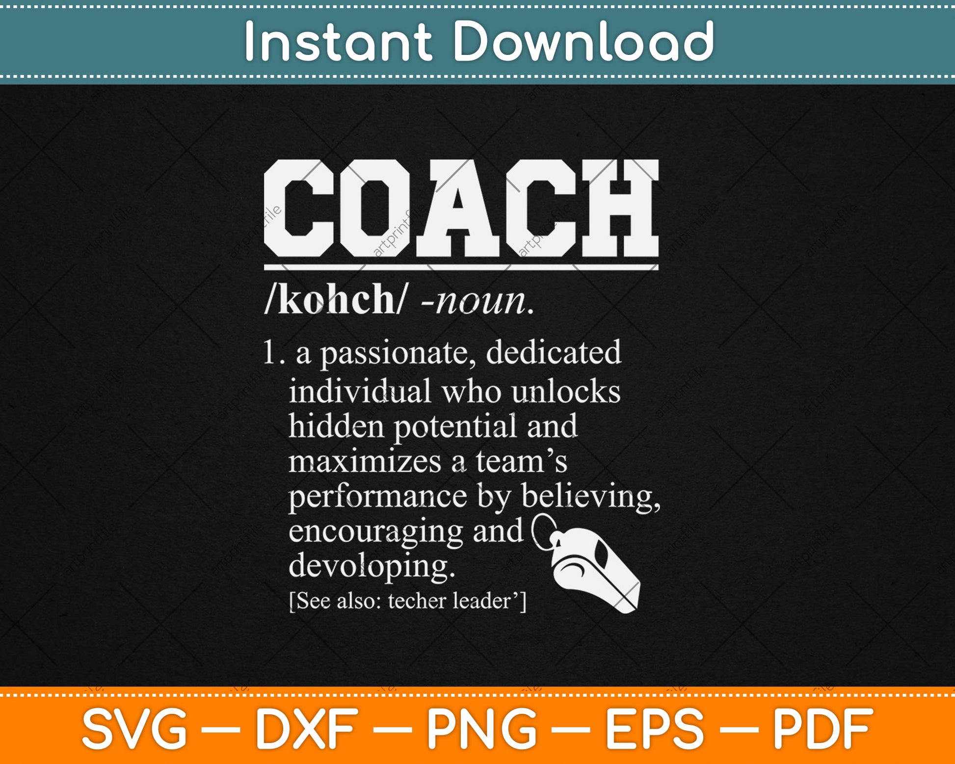 Coach Definition Funny Coach Svg Digital Cutting File