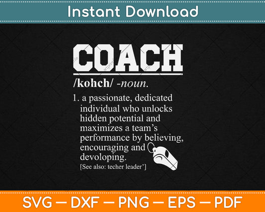 Coach Definition Funny Coach Svg Digital Cutting File