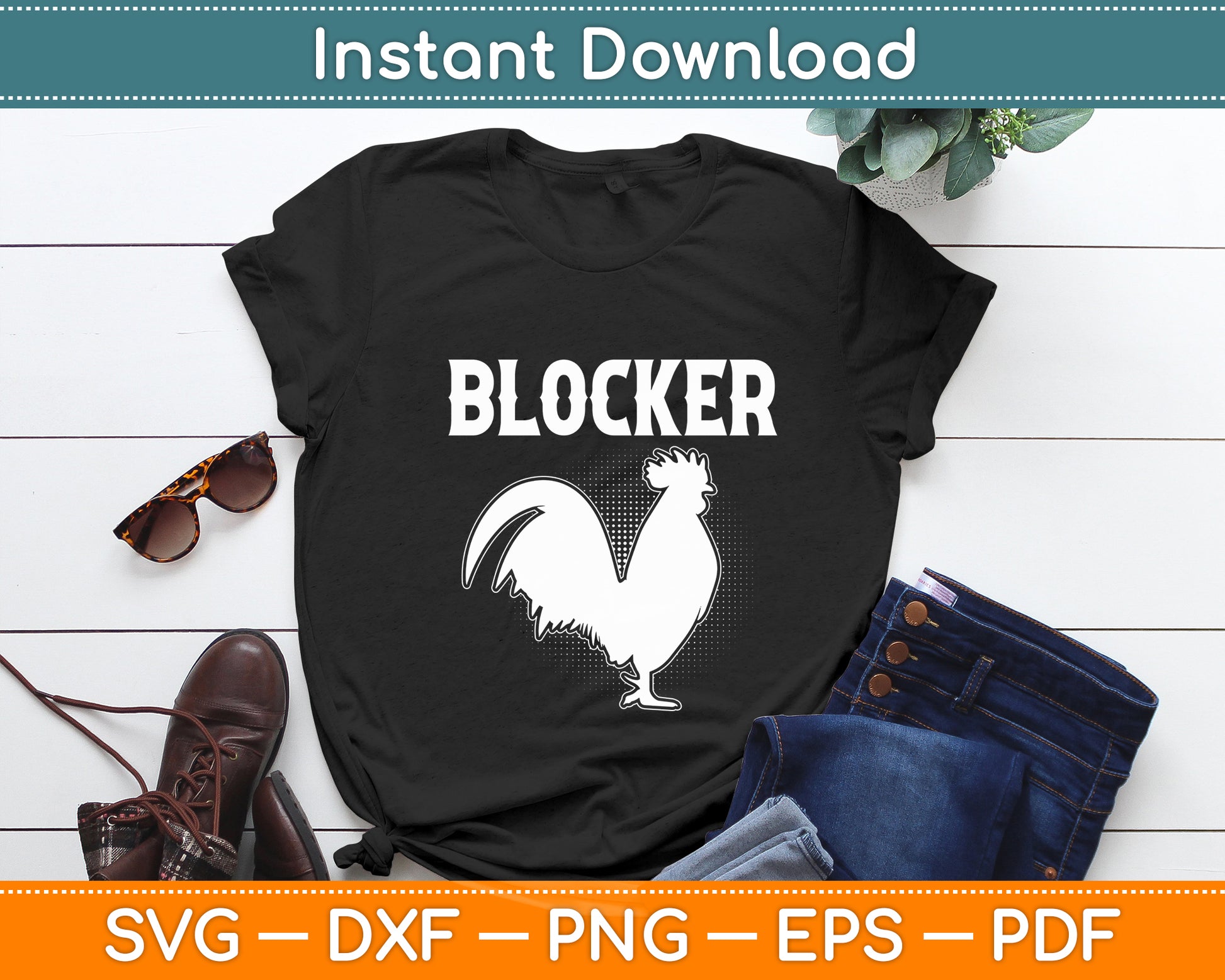 Cock Blocker Funny Rooster Cock Svg Png Dxf Digital Cutting File