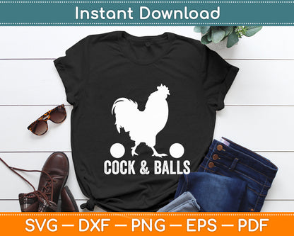 Cock & Balls - Rooster Farm Animal Subtle Innuendo Pun Party Svg Digital Cutting File