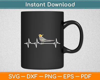 Cockatiel Heartbeat EKG Pulseline Avian Parrot Birds Svg Digital Cutting File