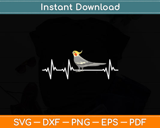 Cockatiel Heartbeat EKG Pulseline Avian Parrot Birds Svg Digital Cutting File