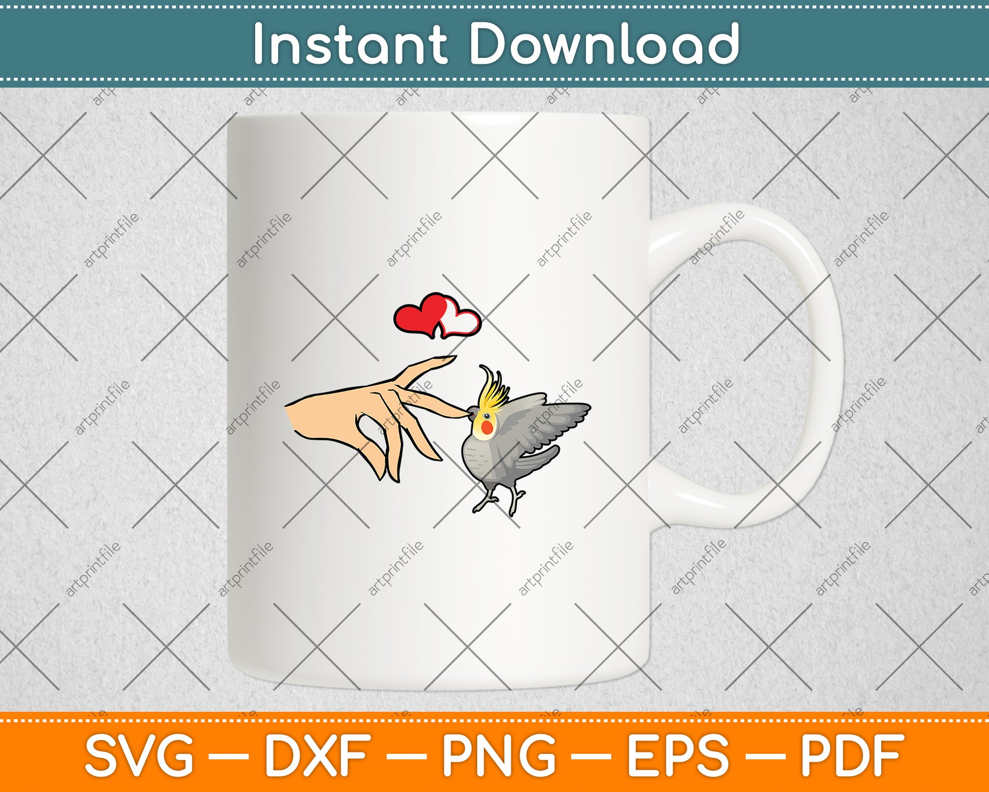 Cockatiel Love Bird Parrot Svg Digital Cutting File