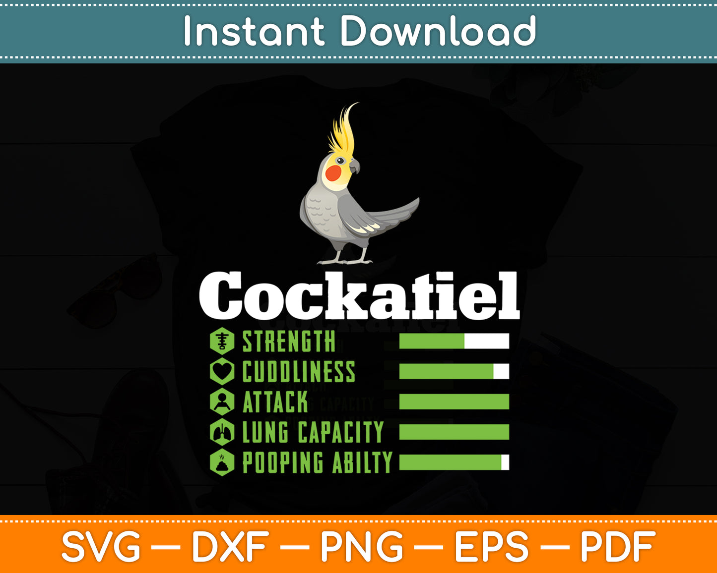 Cockatiel Lutino Cockatiel Parrot Bird Svg Digital Cutting File