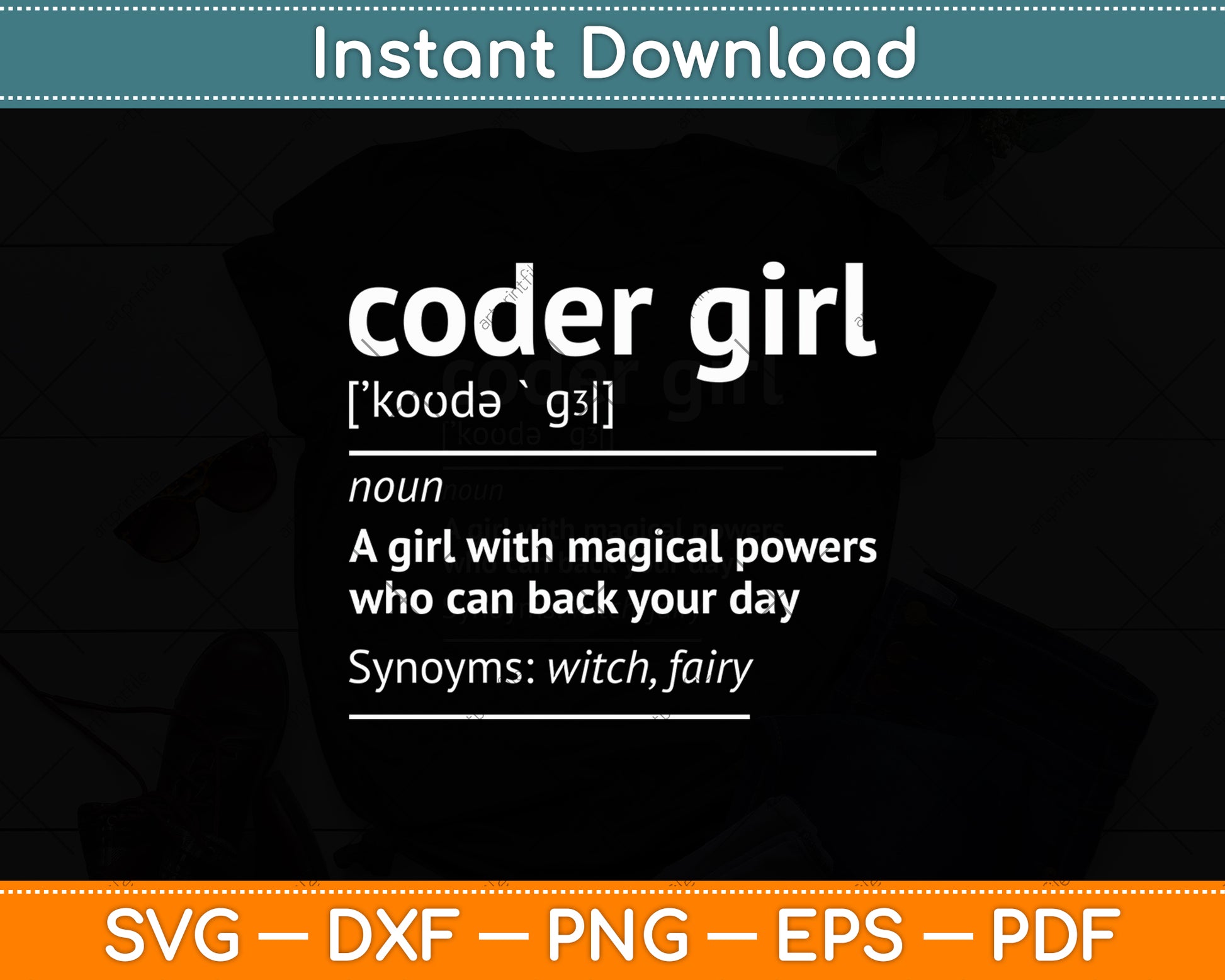 Coder Girl Definition - Developer Programming Funny Svg Digital Cutting File