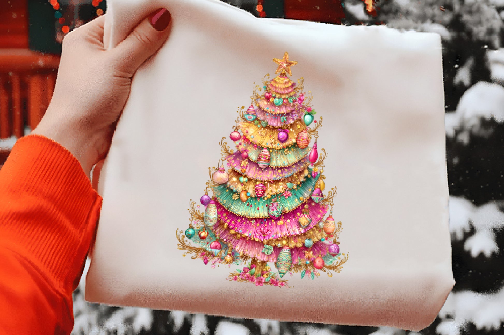 Colorful Christmas Tree Clipart PNG
