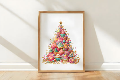 Colorful Christmas Tree Clipart PNG