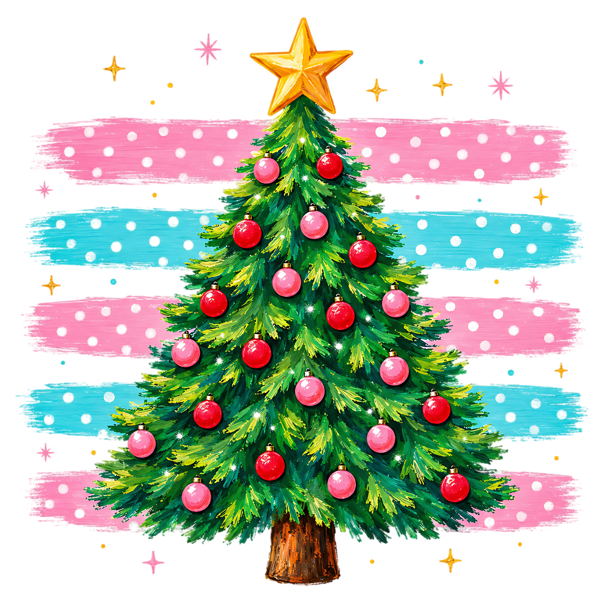 Colorful Christmas Tree PNG