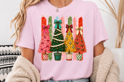 Colorful Christmas Tree PNG Bundle, Festive Holiday Tree Sublimation Design