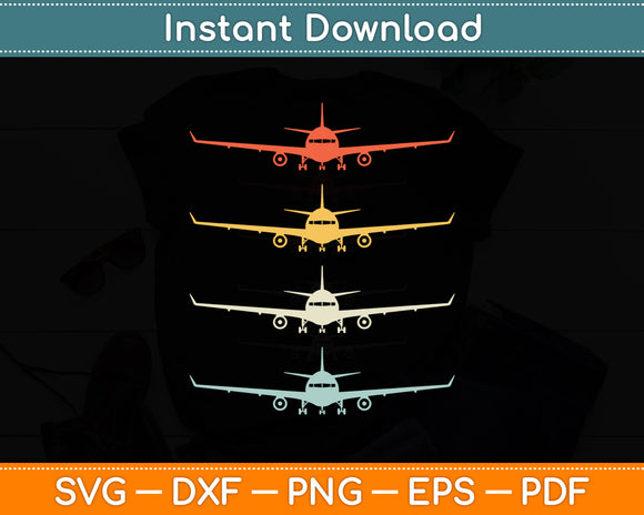 Colorful Flying Airplanes Airline Pilot Svg Png Dxf Digital Cutting File