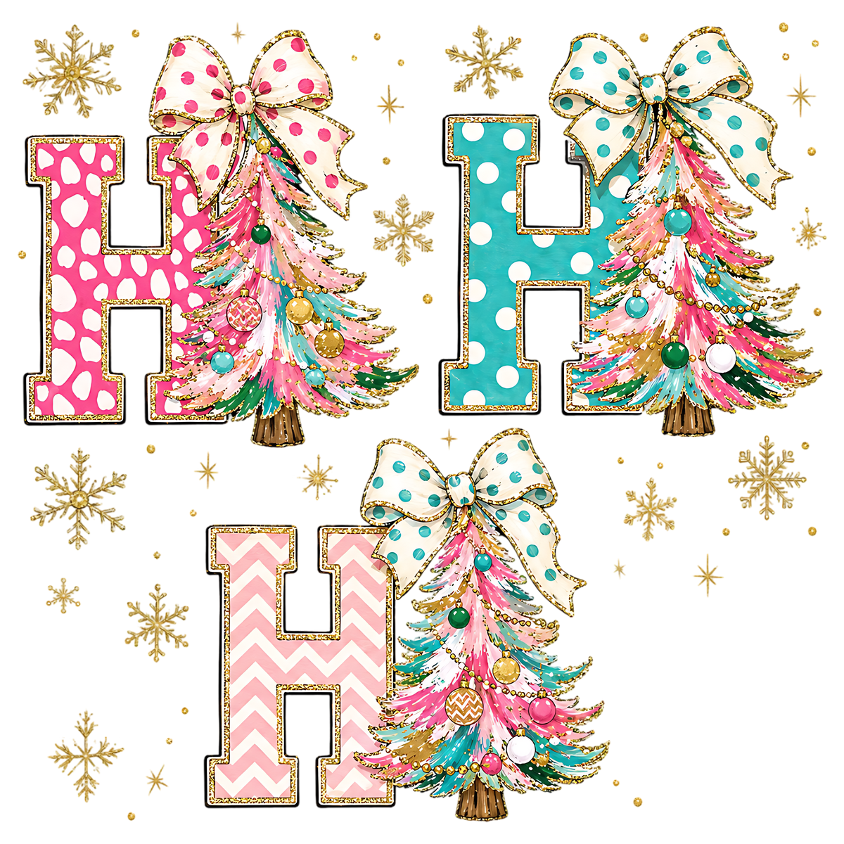 Colorful Ho Ho Ho Christmas Tree PNG