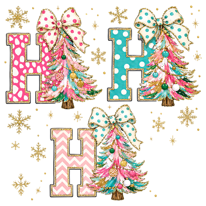 Colorful Ho Ho Ho Christmas Tree PNG
