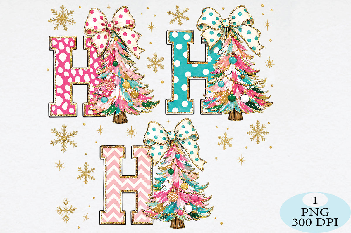 Colorful Ho Ho Ho Christmas Tree PNG