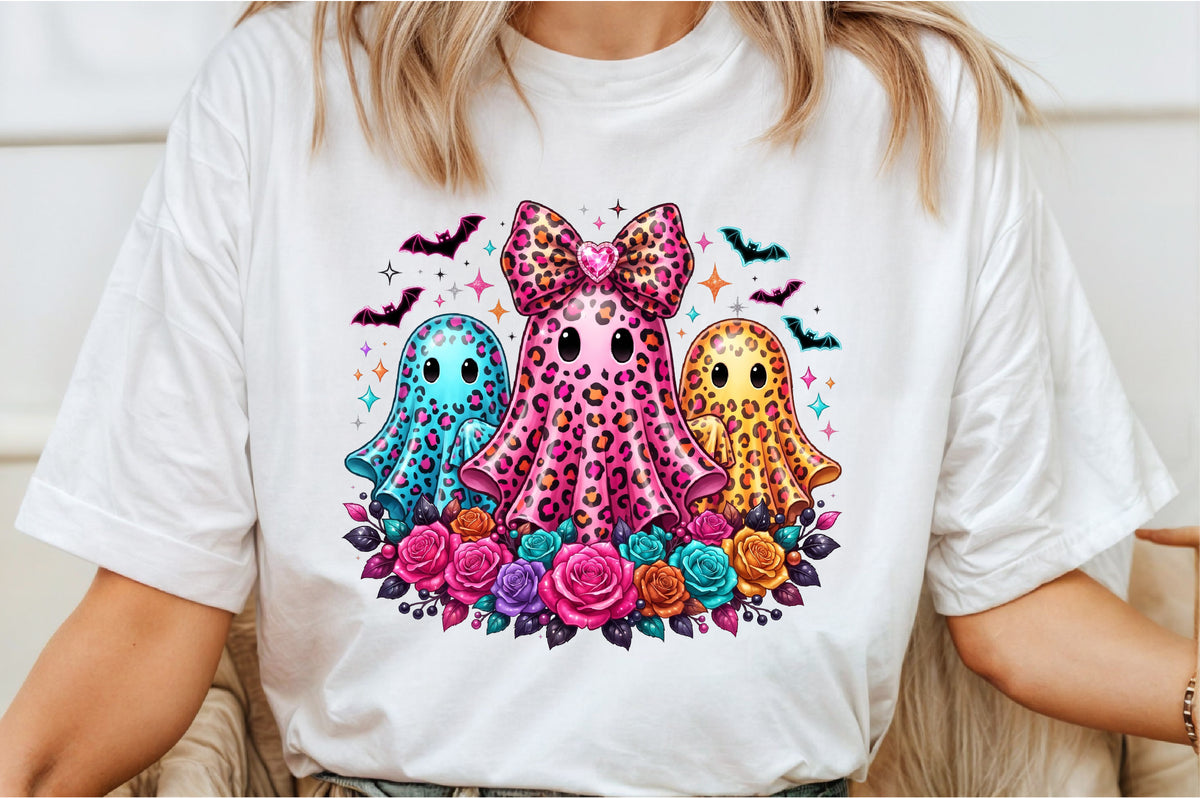 Colorful Leopard Ghost Trio PNG
