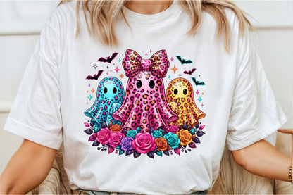 Colorful Leopard Ghost Trio PNG
