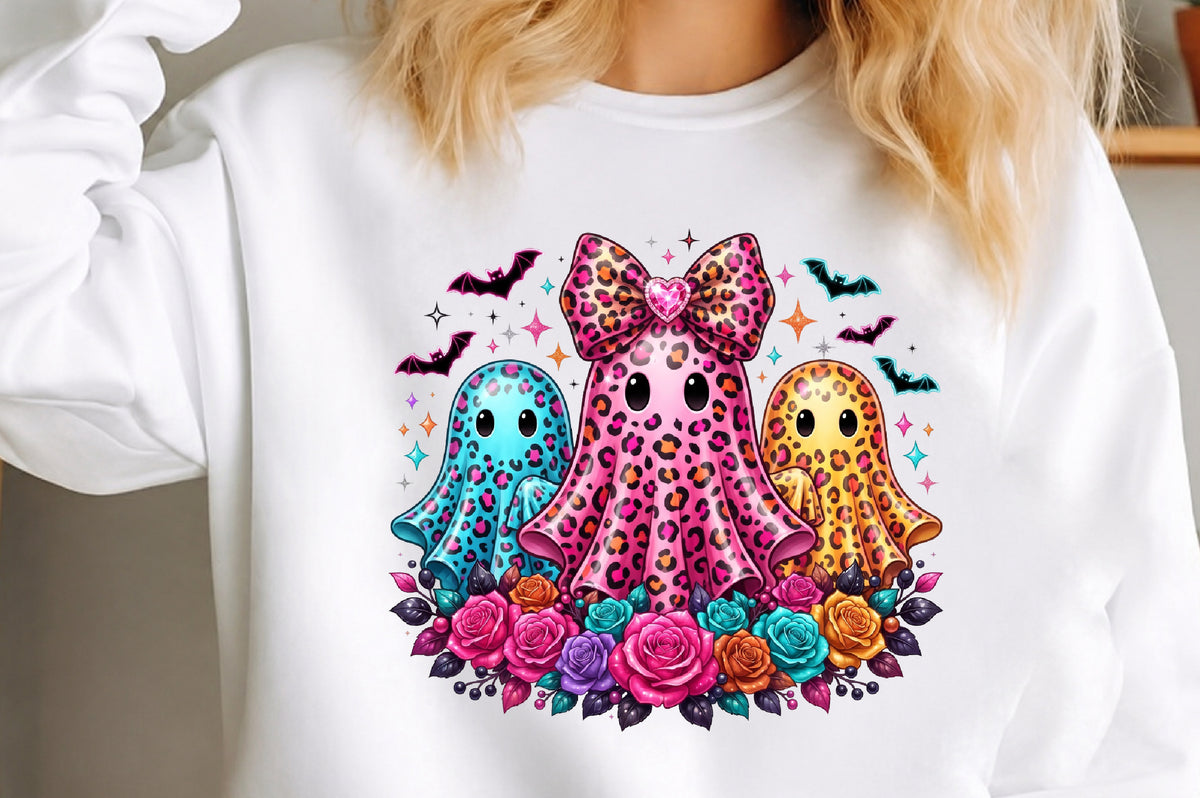 Colorful Leopard Ghost Trio PNG