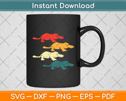 Colorful Platypus Lovers Svg Png Dxf Digital Cutting File