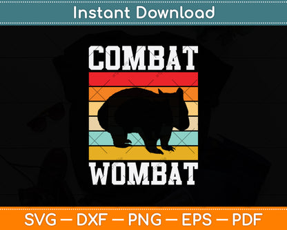 Combat Wombat Vintage Retro Svg Png Dxf Digital Cutting File