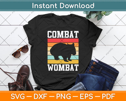 Combat Wombat Vintage Retro Svg Png Dxf Digital Cutting File