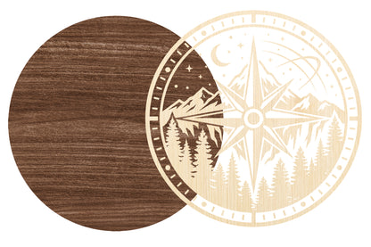 Compass Mountain Laser Cut SVG