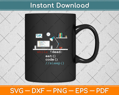Computer Science Python Programmer Eat Code Sleep Svg Cutting File ...