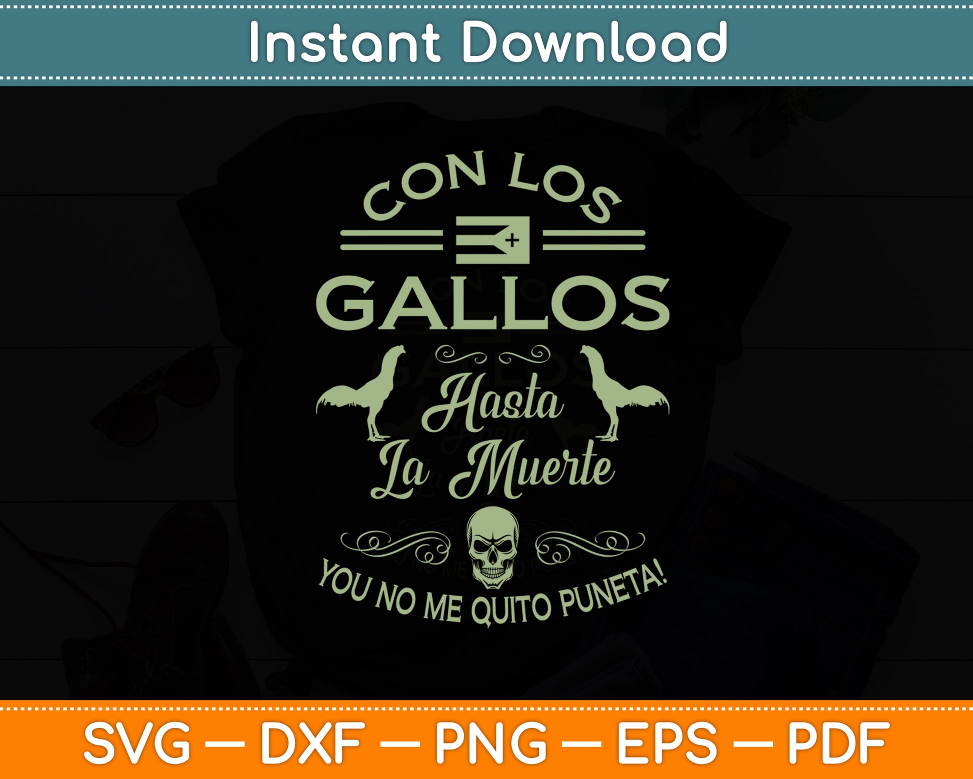 Con Los Gallos Gallero Fighting Rooster Puerto Rico Flag Svg Png Dxf Digital Cutting File