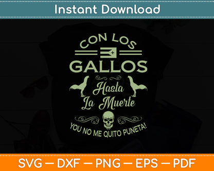 Con Los Gallos Gallero Fighting Rooster Puerto Rico Flag Svg Png Dxf Digital Cutting File