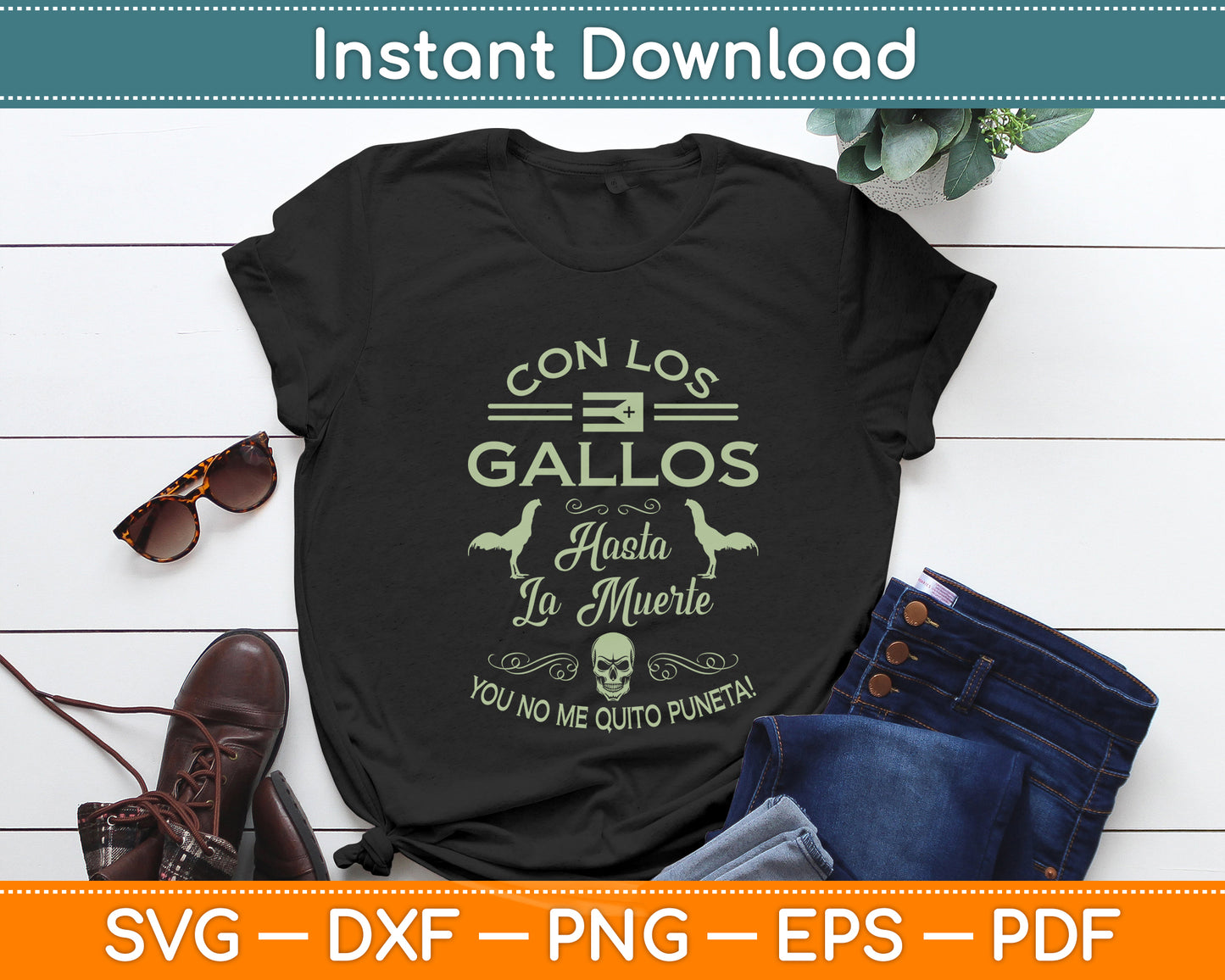 Con Los Gallos Gallero Fighting Rooster Puerto Rico Flag Svg Png Dxf Digital Cutting File