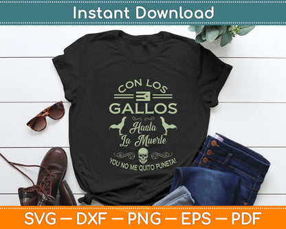 Con Los Gallos Gallero Fighting Rooster Puerto Rico Flag Svg Png Dxf Digital Cutting File