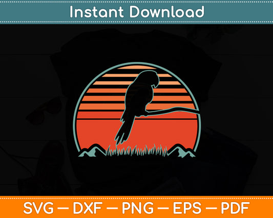 Conure Parrot Retro Vintage 80s Style Birding Svg Digital Cutting File