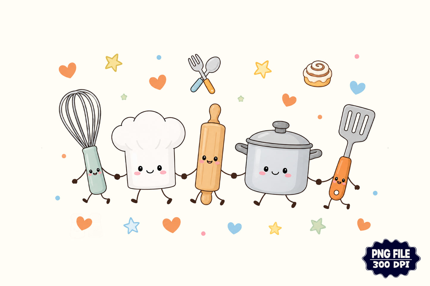 Cute Baking Kitchen Characters PNG Bundle