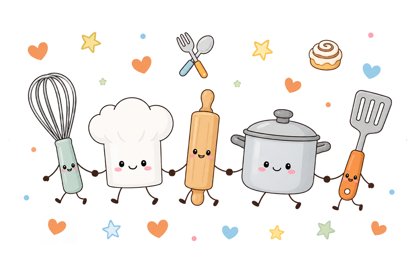 Cute Baking Kitchen Characters PNG Bundle