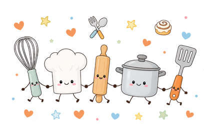 Cute Baking Kitchen Characters PNG Bundle