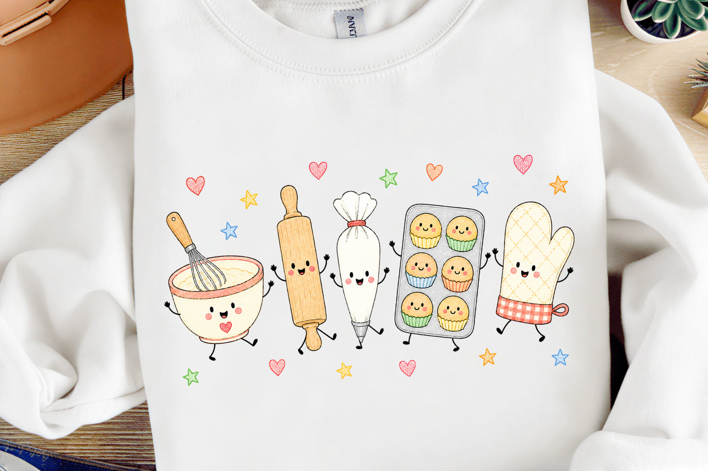 Cute Christmas Baking Doodle PNG, Holiday Baker Tools Sublimation Design