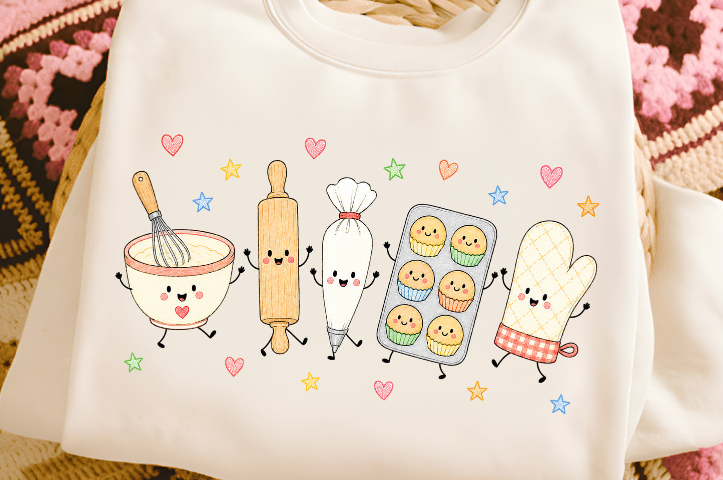 Cute Christmas Baking Doodle PNG, Holiday Baker Tools Sublimation Design